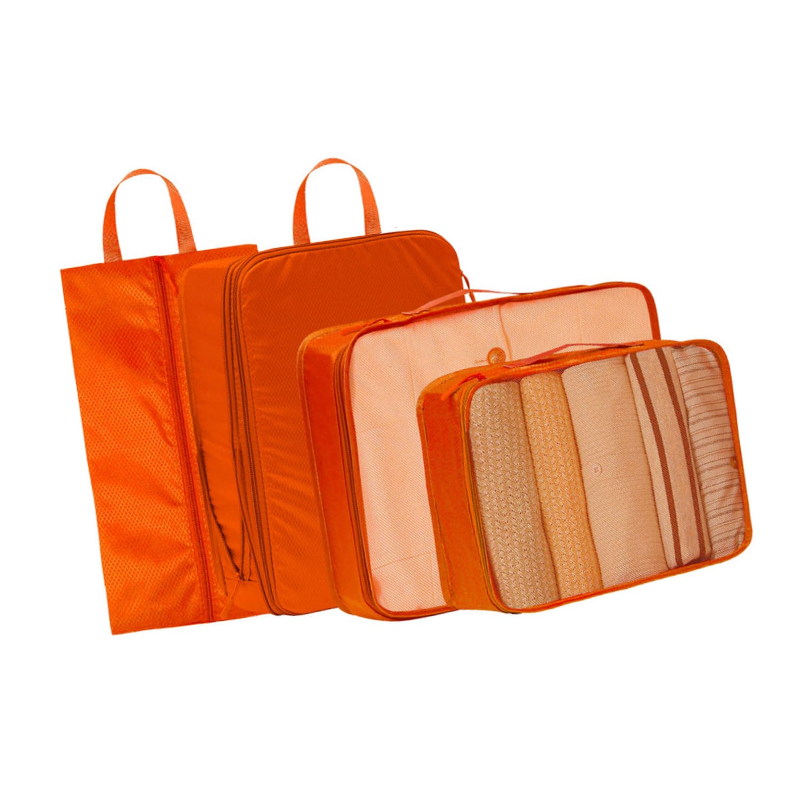 Multi Purpose Suitcase Storage Set 6pc Recycled Bags for Seamless Trip Preparation Resistant Packing Cubes