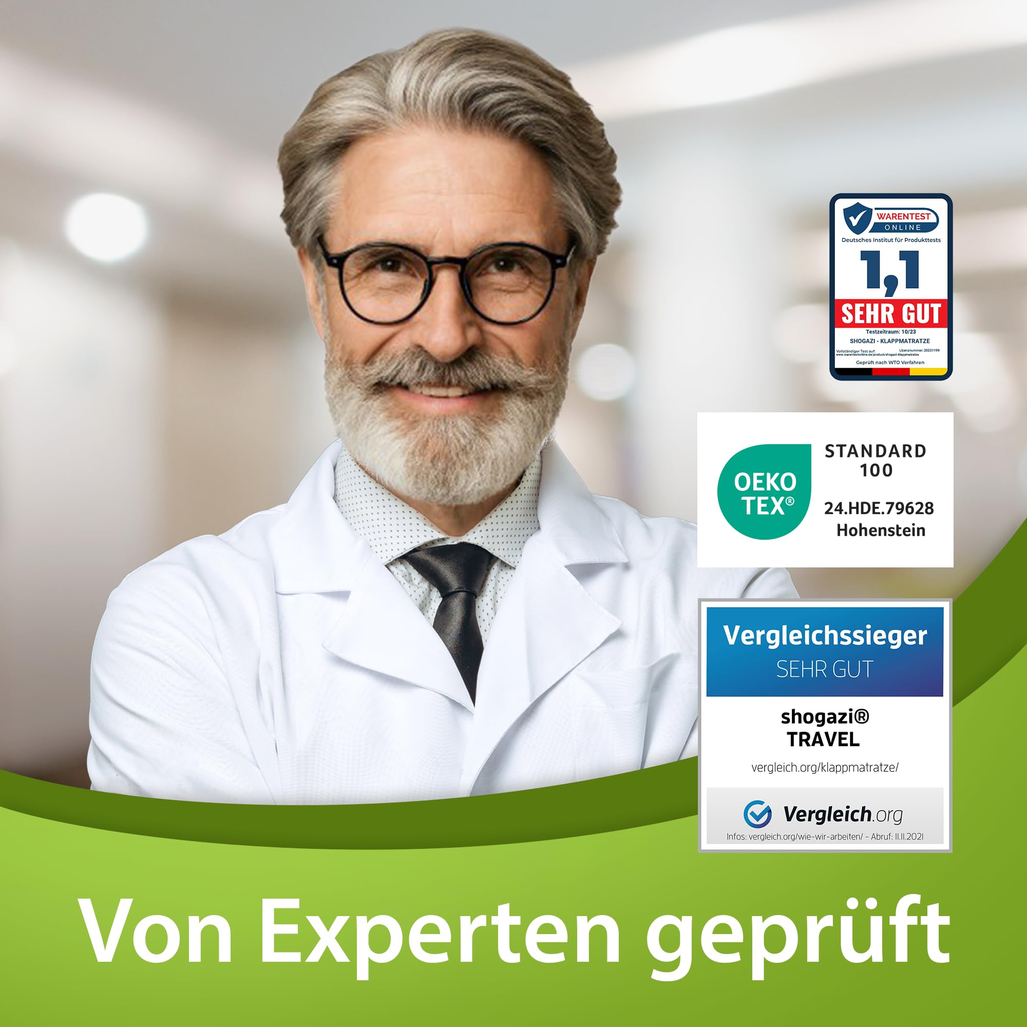 SHOGAZI Faltmatratze Klappmatratze 90 x 200 x 12 cm – Gästematratze klappbar Made in Germany, VERGLEICHSSIEGER aus orthopädischem Kaltschaum, Anthrazit