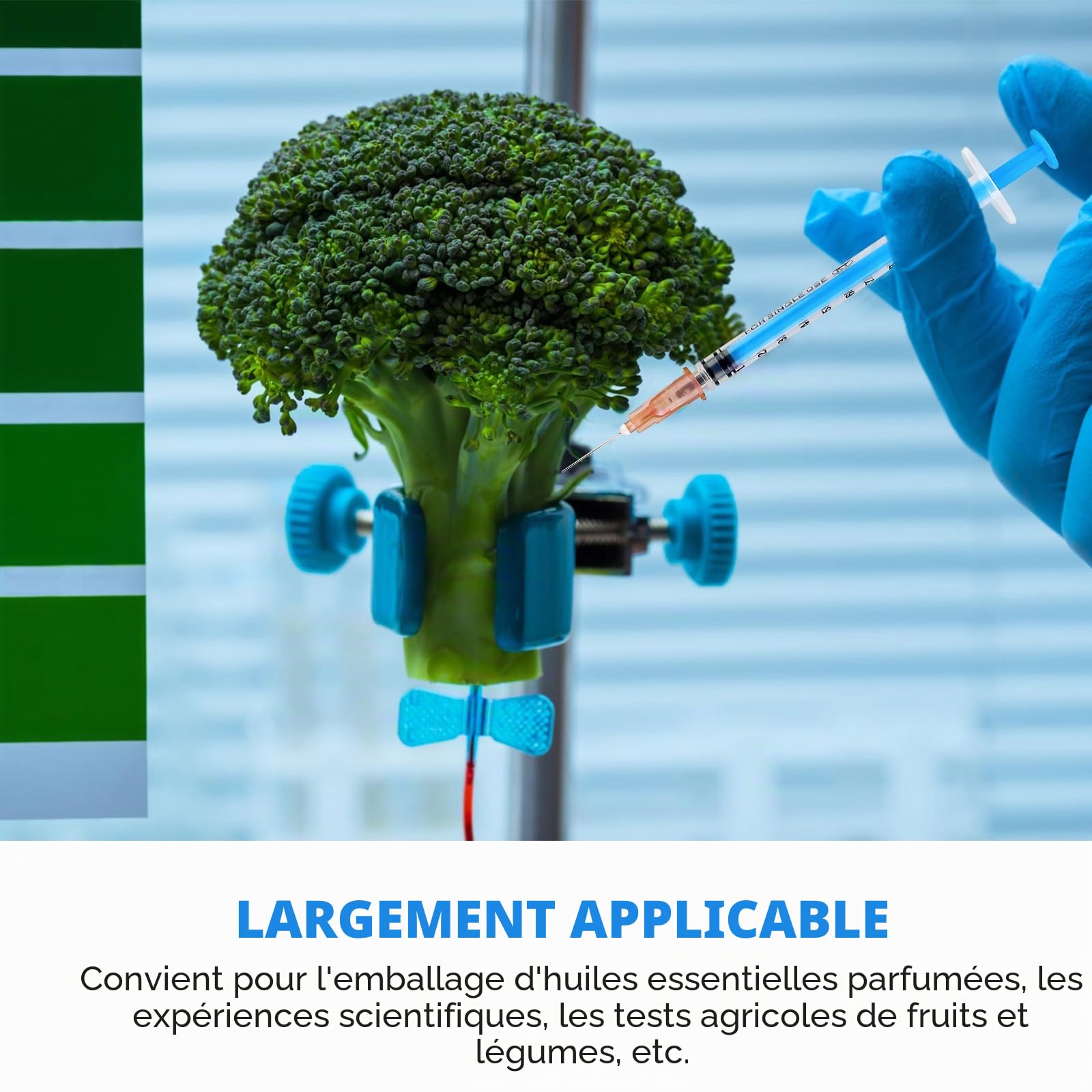 SPORWAY Lot de 100 seringues stériles, seringue en plastique de 1 ML avec aiguilles et embouts, seringue pour colostrum de 1 ML pour le remplissage et la mesure de liquides, alimentation des animaux