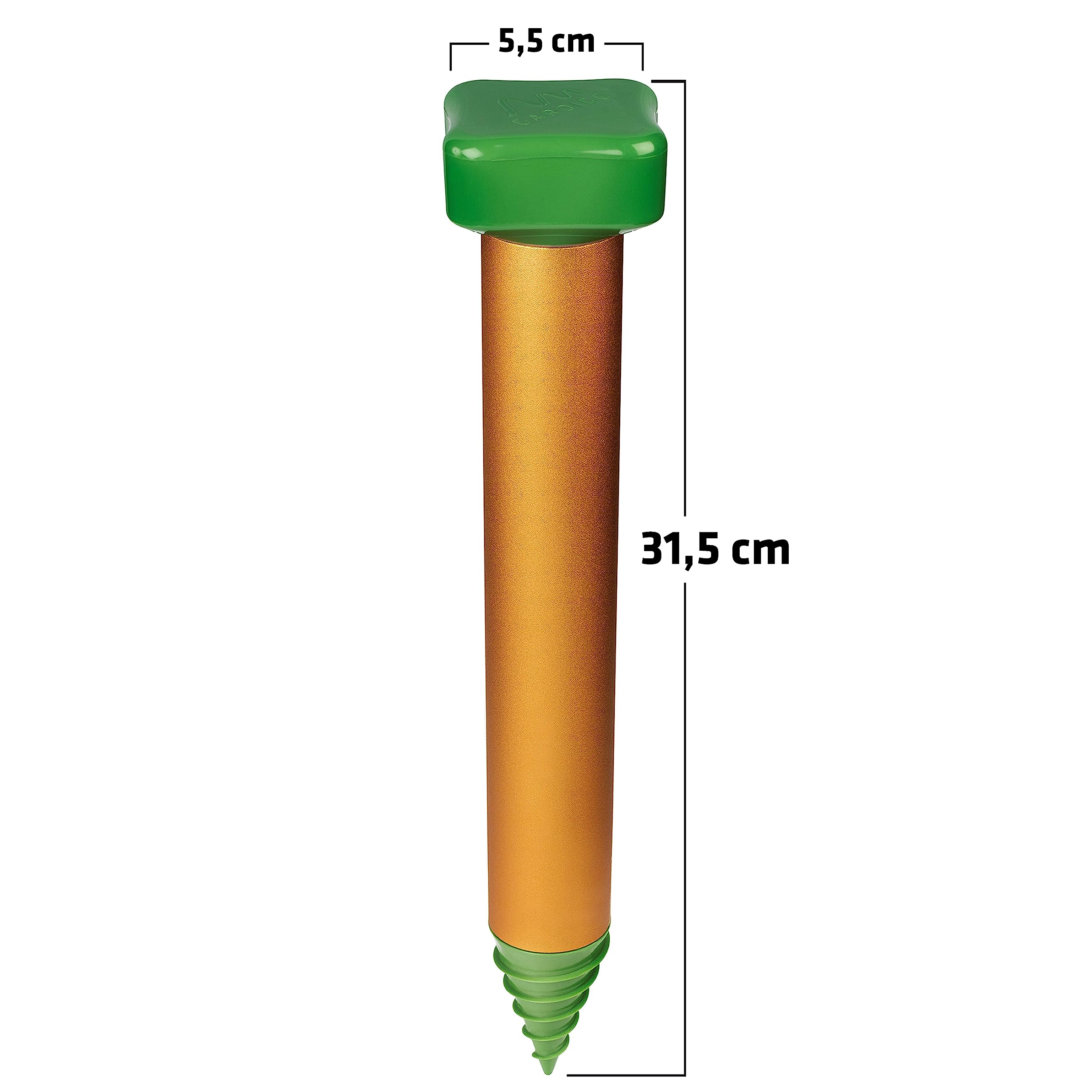 Gardigo® Repellente per Talpe e Formiche Deluxe Set di 4 Dissuasore Talpe | con Aiuto per la Perforatura | Repellente per Formiche e Talpe per il Giardino | Anti Talpa | 400-500 Hz