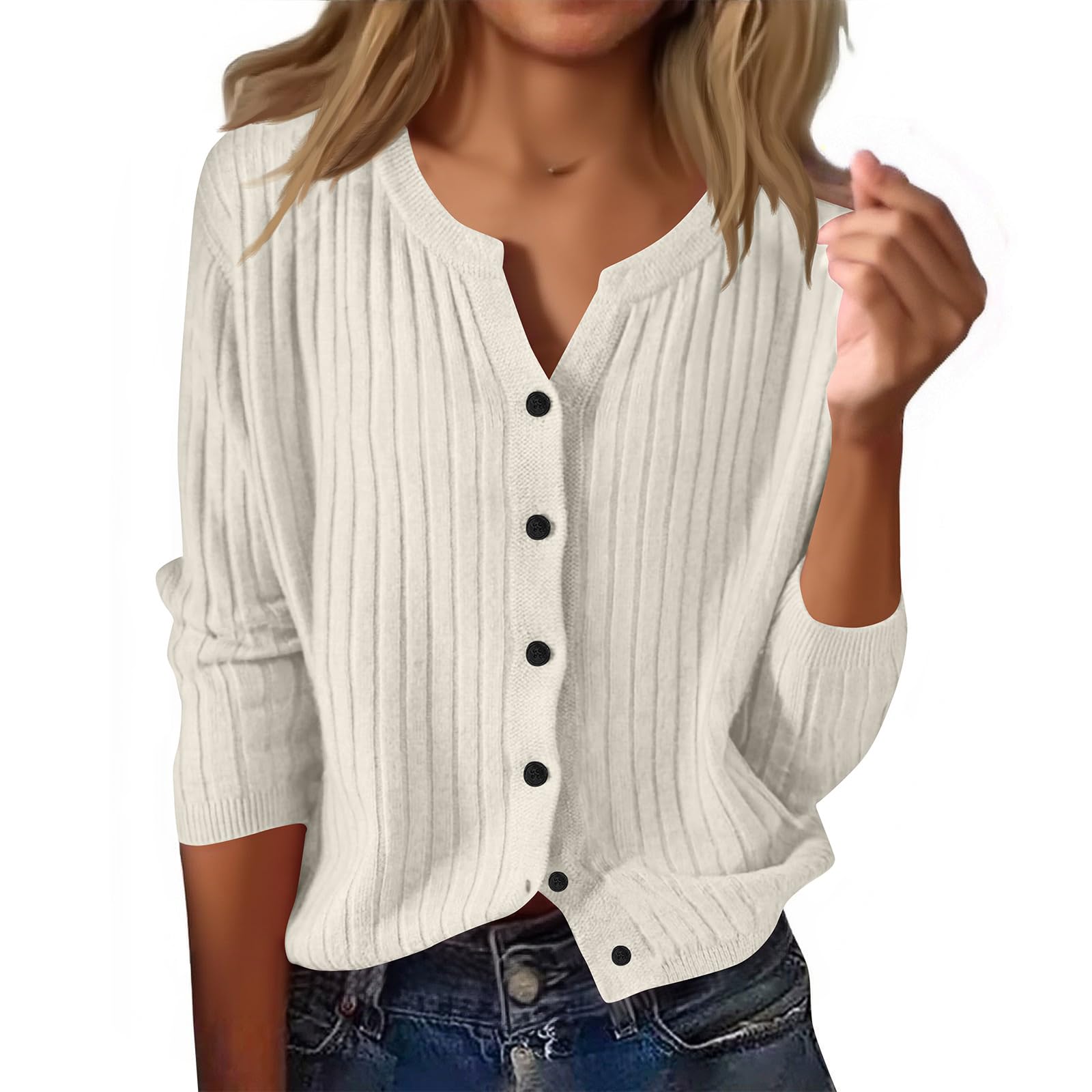Button Down Sweaters for Women Cozy Lightweight Cardigan Sweater Y2k Cute Casual Oversized Fall Winter Outwear
