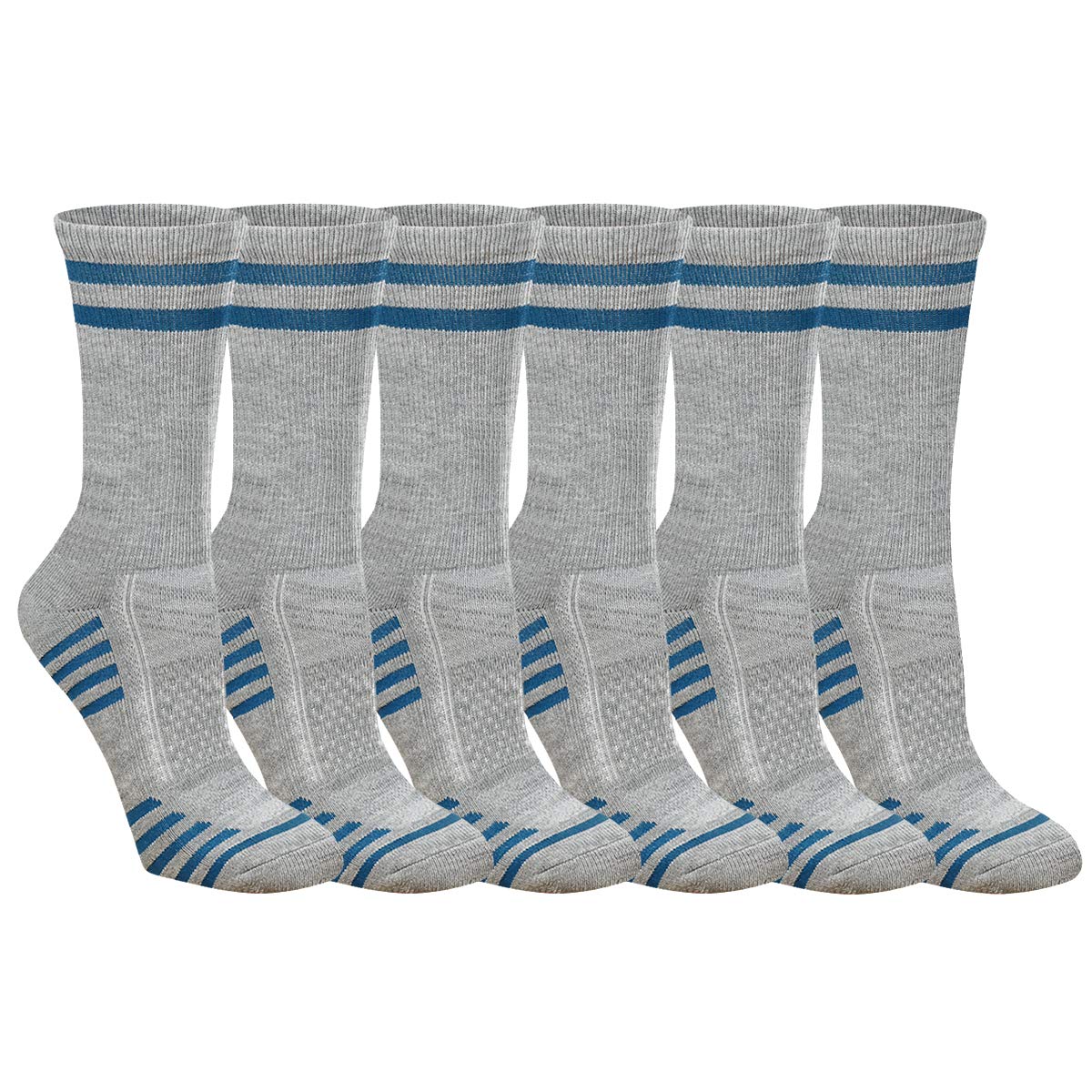 FUNDENCY Women's Athletic Crew Socks 6 Pack, Running Breathable Cushion Socks with Arch Support