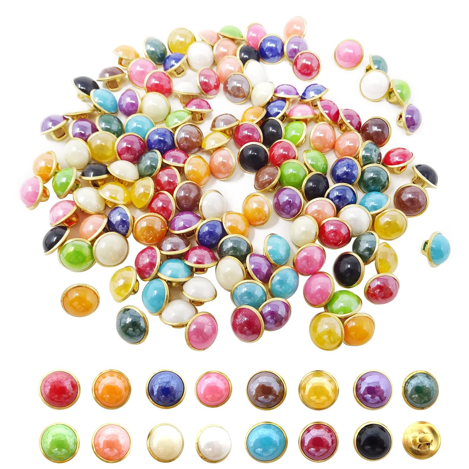 Sponsored Ad – SYOSI 150PCS 10mm Multicolor Resin Domed Buttons for Sewing, Crafts, Clothing