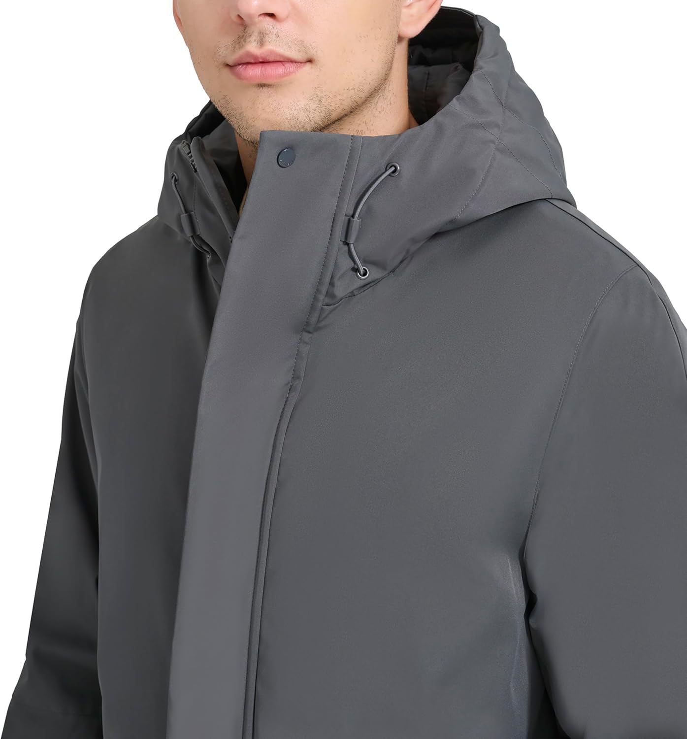 DOCKERS Men's Softshell Mid-length Hooded City Coat