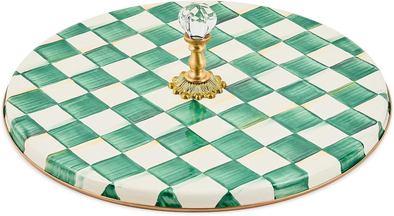 MACKENZIE-CHILDS Cheese Course, Cute Cheese Board and Serving Board for Charcuterie, Black-and-White Courtly Check