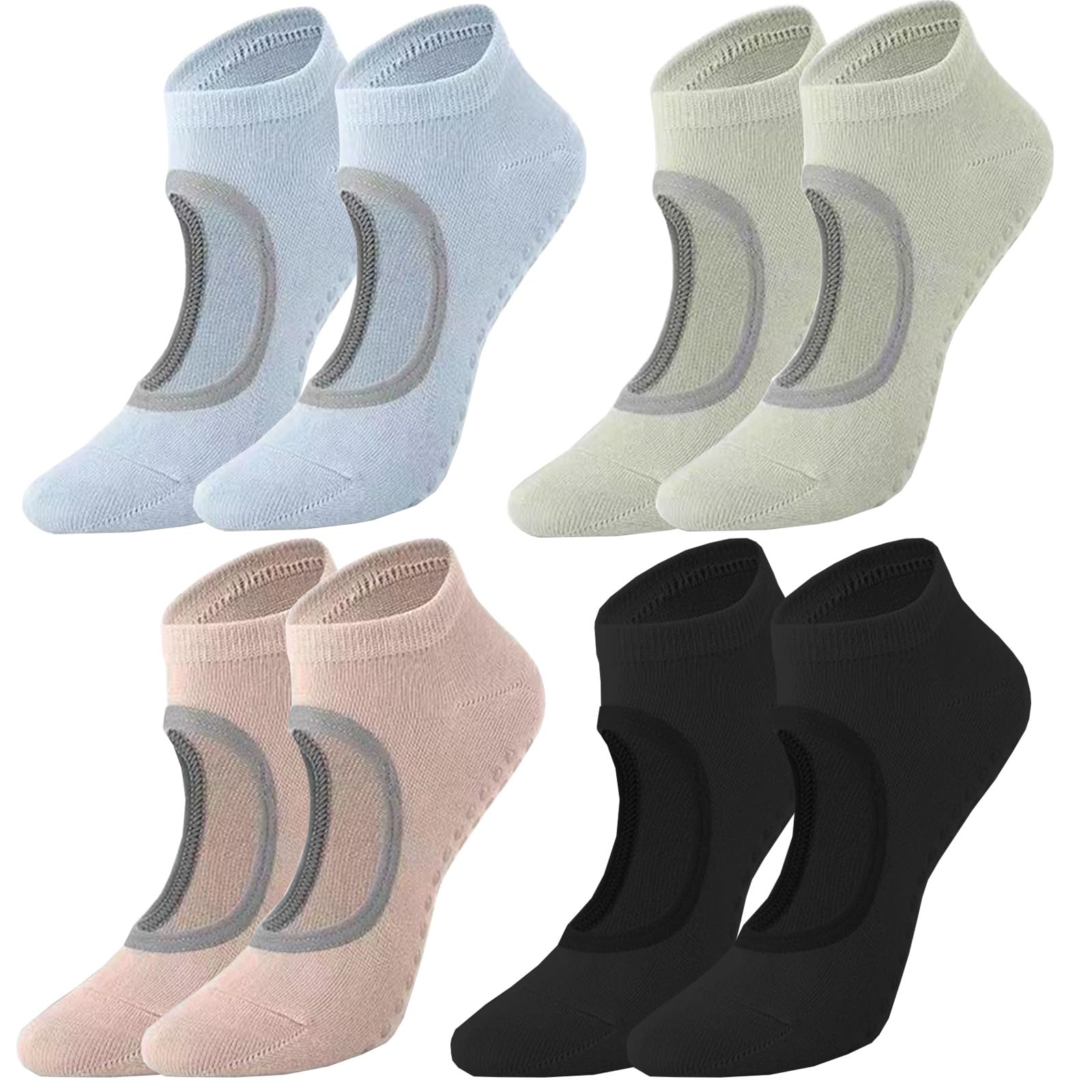 atnayo 4 Pairs Yoga Socks for Women Non Slip for Pilates Ballet Home Workout