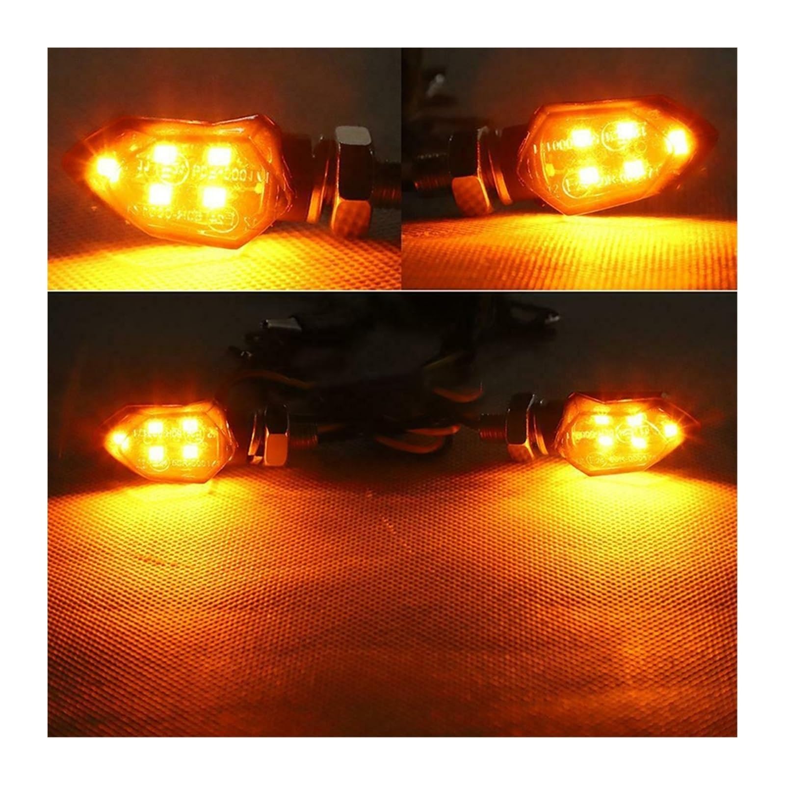 Genérico Intermitentes de moto señal de giro 1 par para la mayoría de las motocicletas LED de para giro para luz de señal 12V intermitentes ámbar indicador intermitente para lámpara de señal