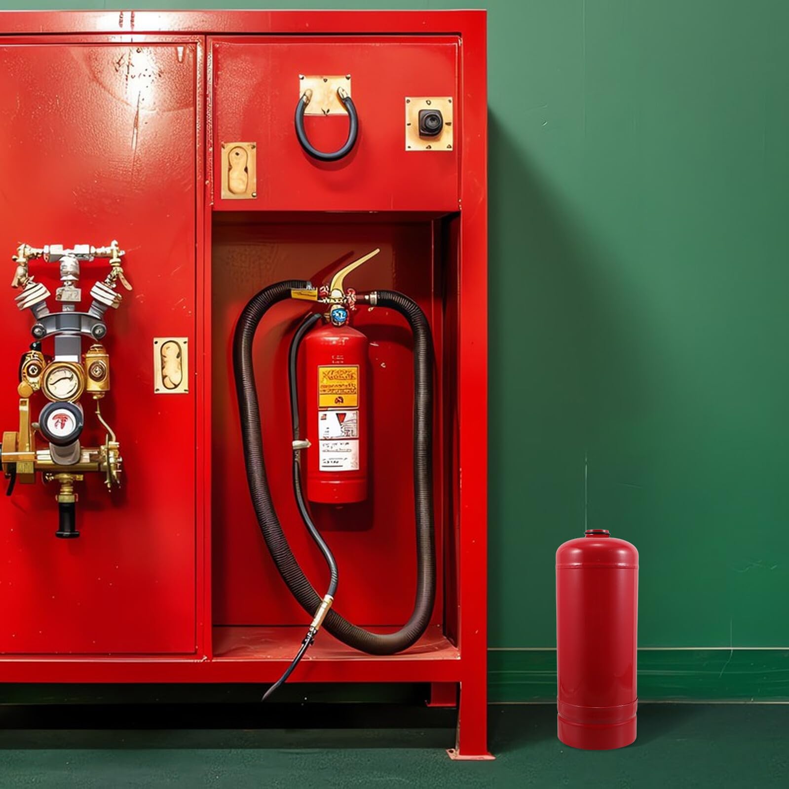 Ipetboom Corpo Estintore Vuoto 2 Kg in Acciaio ad Alta Resistenza Bombola Portatile Ricaricabile per Estintore ad Acqua Attrezzatura Antincendio per Garage Officina e Uso Domestico