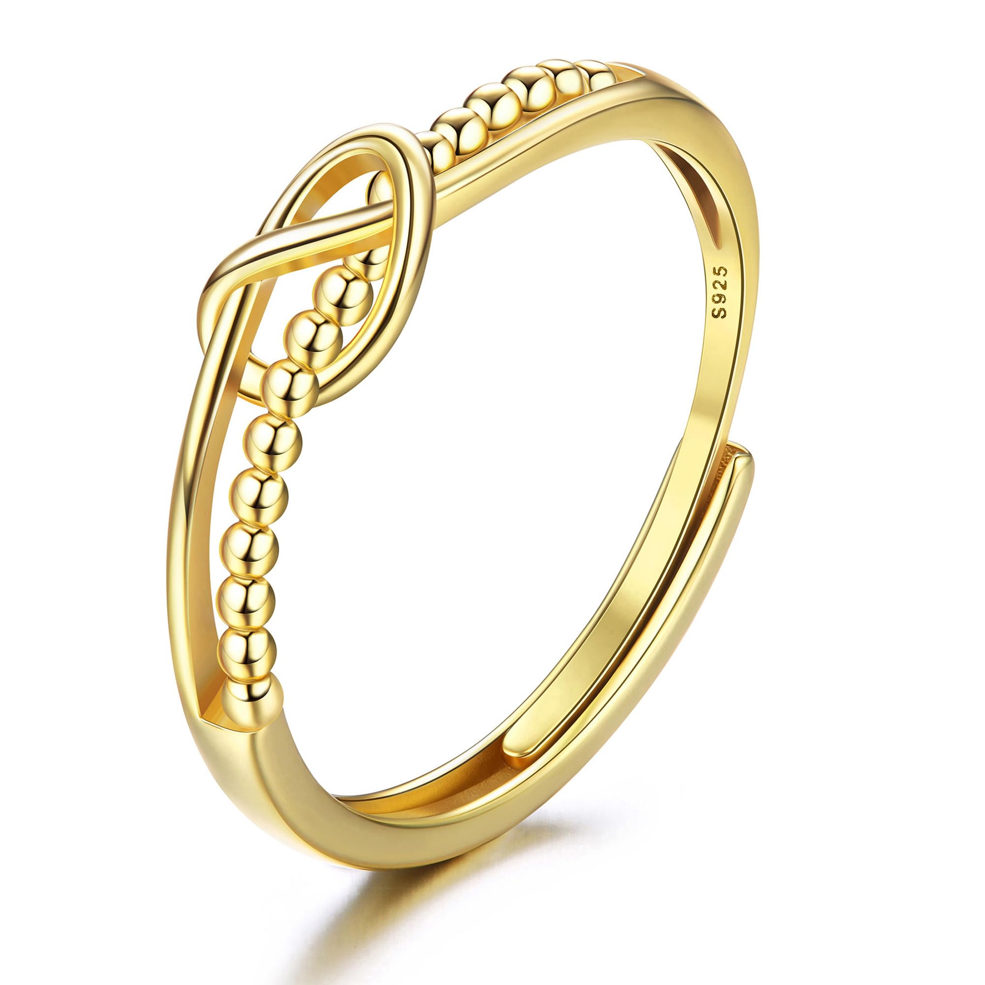 HHRFCS Ringe aus 925er Sterlingsilber für Damen und Mädchen, Verstellbarer Knotenring aus Silber, Daumenringe aus Silber für Damen, Silberringe für Damen, Verlobungsring, Verlobungsring, Schmuck aus