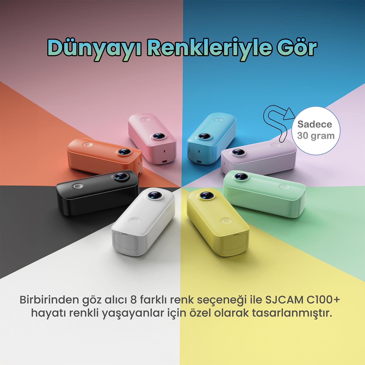 SJCAM C100+ 4K UHD Mini Cámara de Acción 4K 30FPS 15MP Pequeña y Portátil 115º con Ángulo de Visión Protección Carcasa Hasta 30 Metros Buceo WIFI 2.4GHz Deportes Uso Amarillo