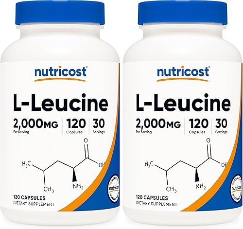 Miniatura 6 de Nutricost L-leucina 2,000 mg, 120 cápsulas vegetarianas, sin OMG, sin gluten, 30 porciones