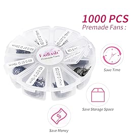 Premade Fans Eyelash Extensions 1000pcs Promades Eyelash Volume Lash Extensions Pointed Base Loose Fans Premade Lash Extensions Fans Handmade Pre Made Volume Lashes Mix (8D-0.07C, 15-20mm)