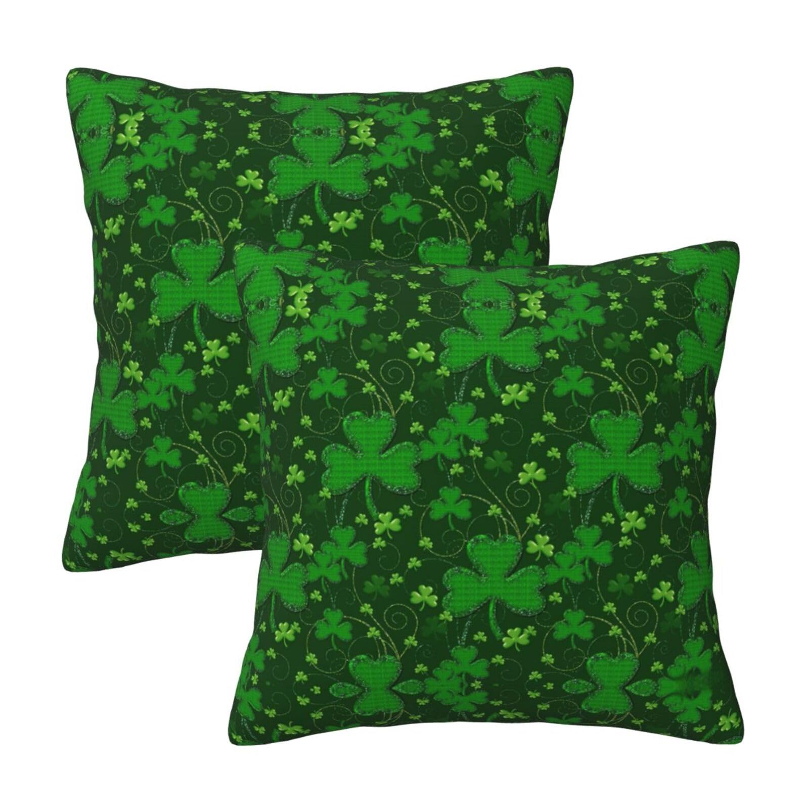 Kfjghhl Background St Patrick'S Day Glitter Throw Pillow Covers Decorative Farmhouse Couch Pillow Case 4 Sizes Square Cushion Pillcase