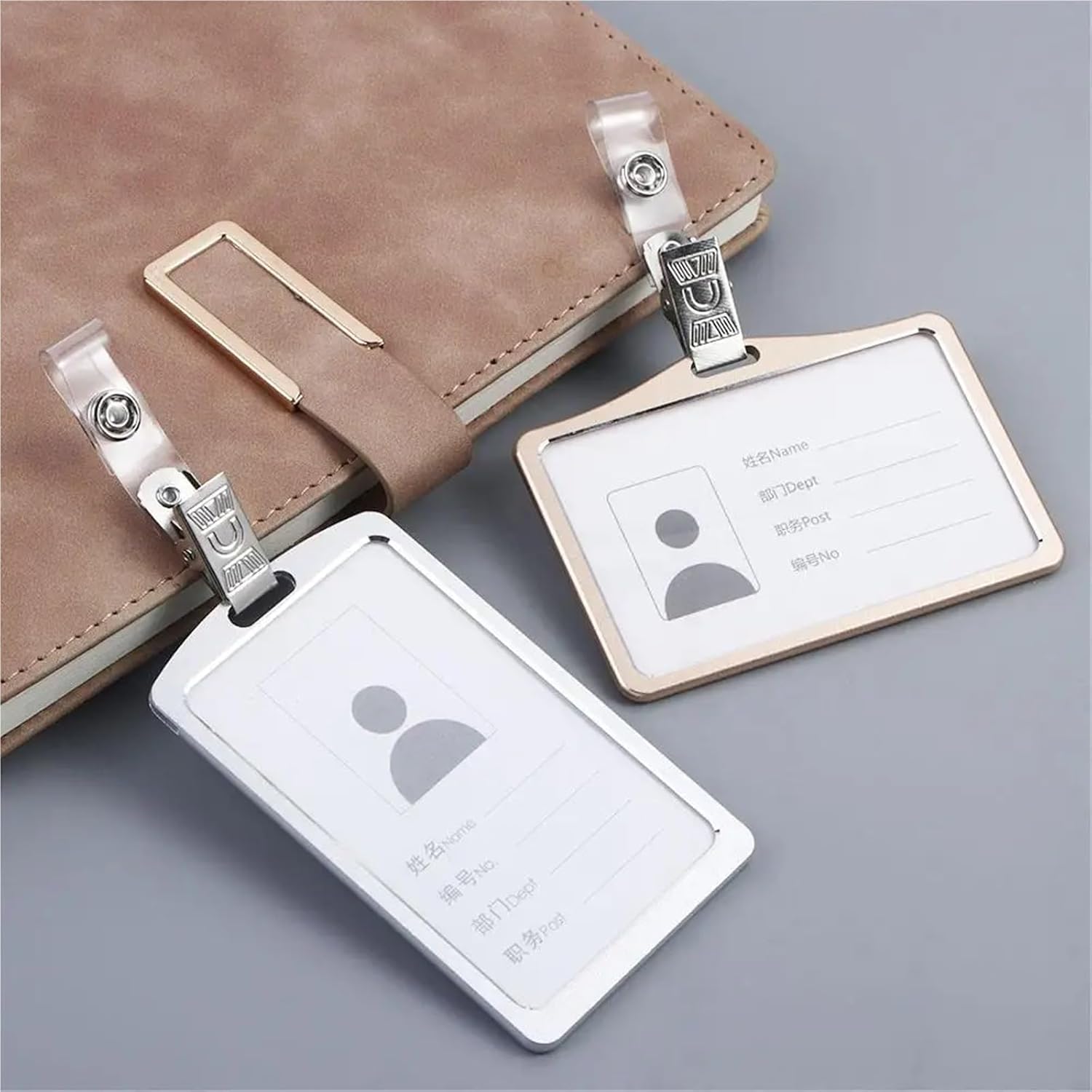 Badge Clip 40pcs Chest Buckle Stainless steel Metal Name Tag Lanyard ID Card Clips for ID Badges Keys