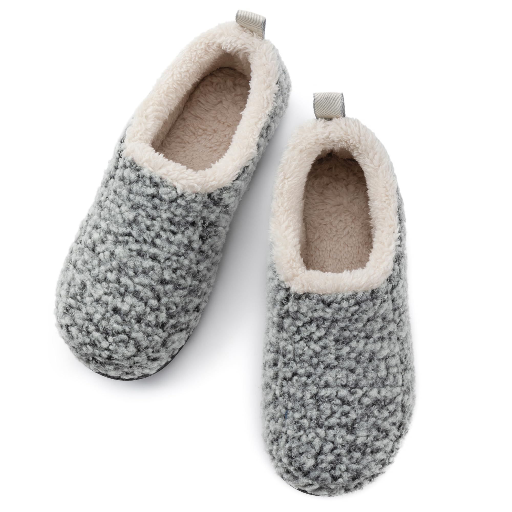 RockDove Dames Teddy Fleece Gesloten Terug Indoor Slipper, DARK GRIJS