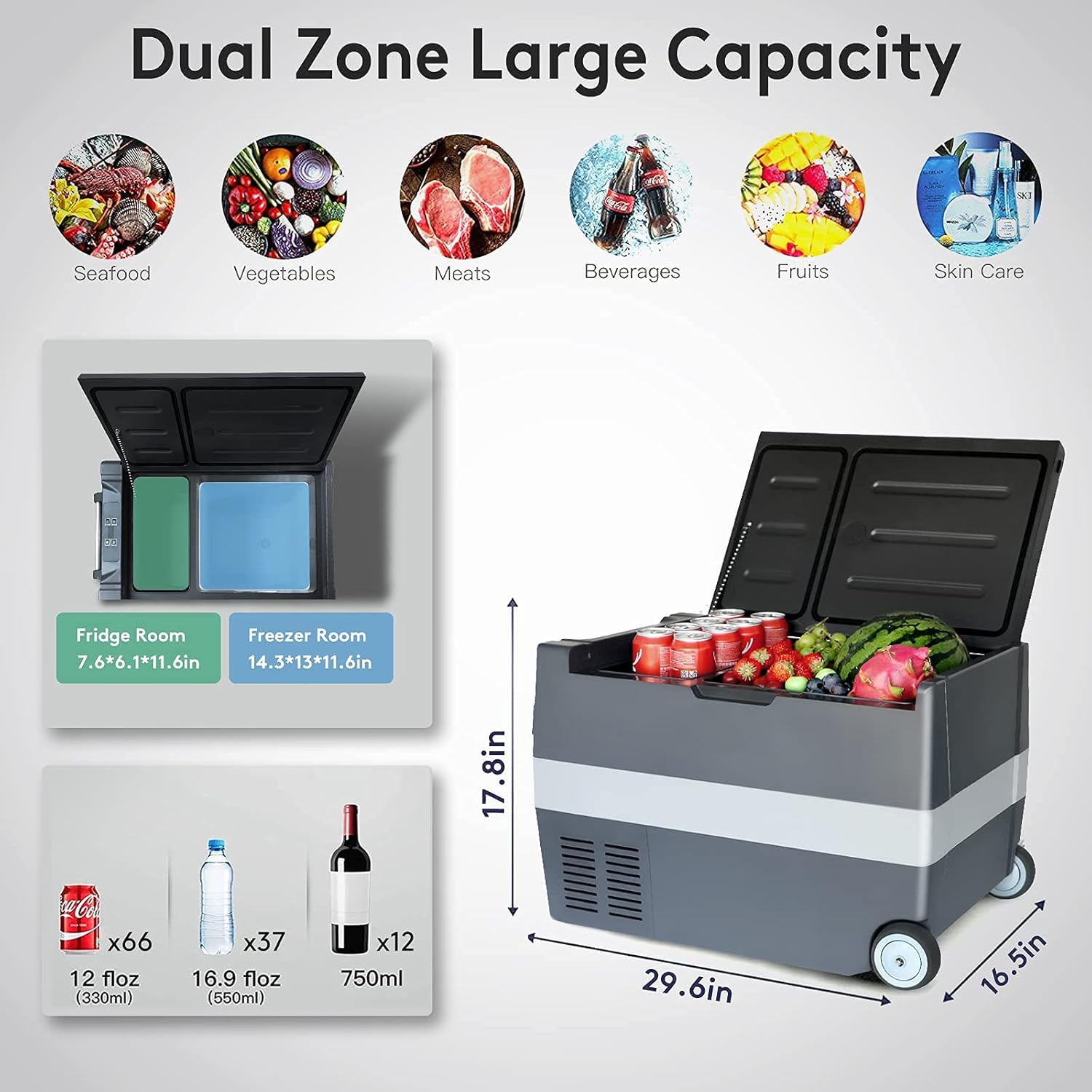 Buy J.Polaris 12V Refrigerator, 45L Car Refrigerator, RV Refrigerator