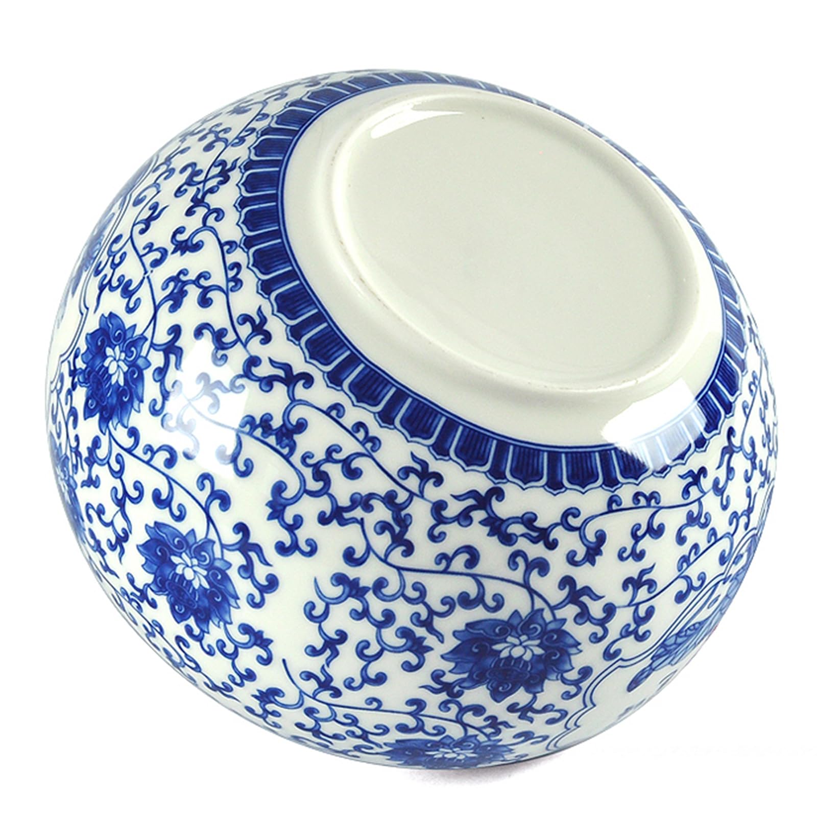 Grande urna per ceneri umane, grande urna in ceramica per animali domestici, barattolo sigillato in ceramica da 3650 ml, con motivo dipinto a mano blu e bianco (giallo, 22 cm)