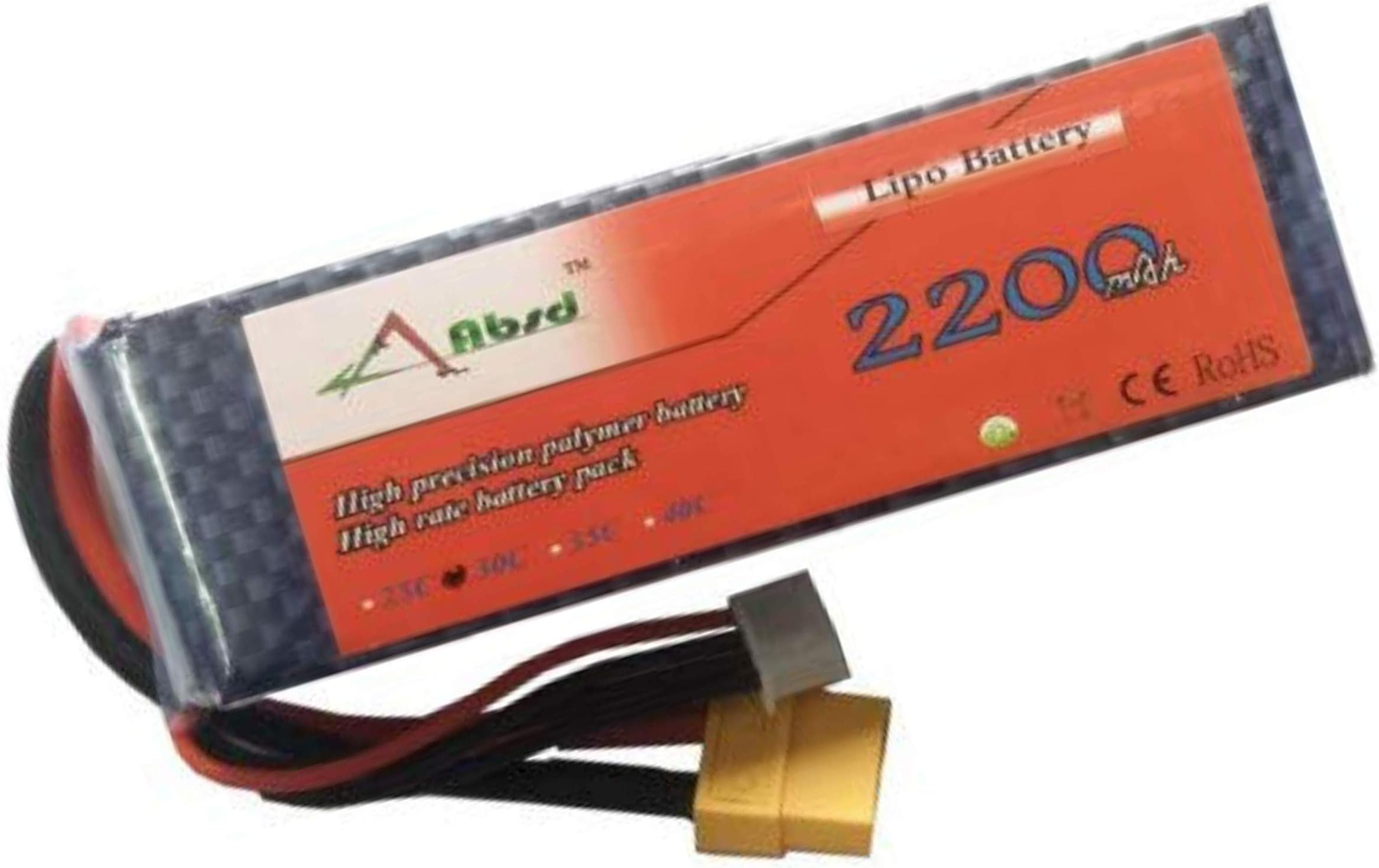 Robocraze 2200 mAh Lipo Battery Rechargeable Power Supply for RC Cars and Quadcopter - 11.1 V, 25 C