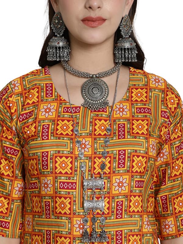 Image of 7Threads Kurti for Women|Kurti|Kurta|Kurta for Women|Crepe Kurti|Printed Kurta|Crepe Straight Kurti Kurti