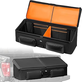 JOYTUTUS Upgrade Full Size Truck Bed Cargo Box Organizer for Pickup, Waterproof Truck Bed