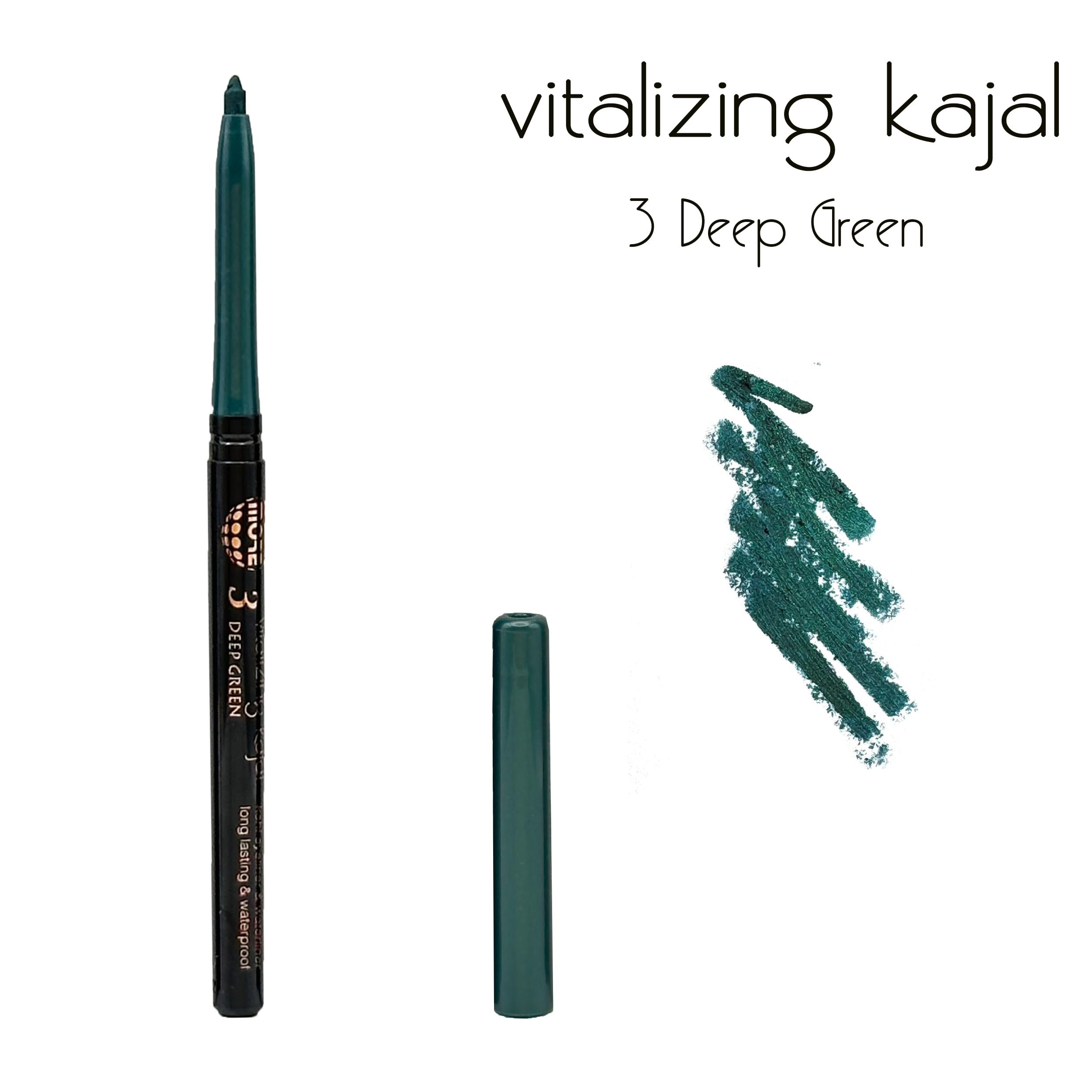 VITALIZING KAJAL EYELINER & WATERLINER INNER EYE LIDLINER KOHL 03 DEEP GREEN, 1 g (Pack of 1) - Image 2