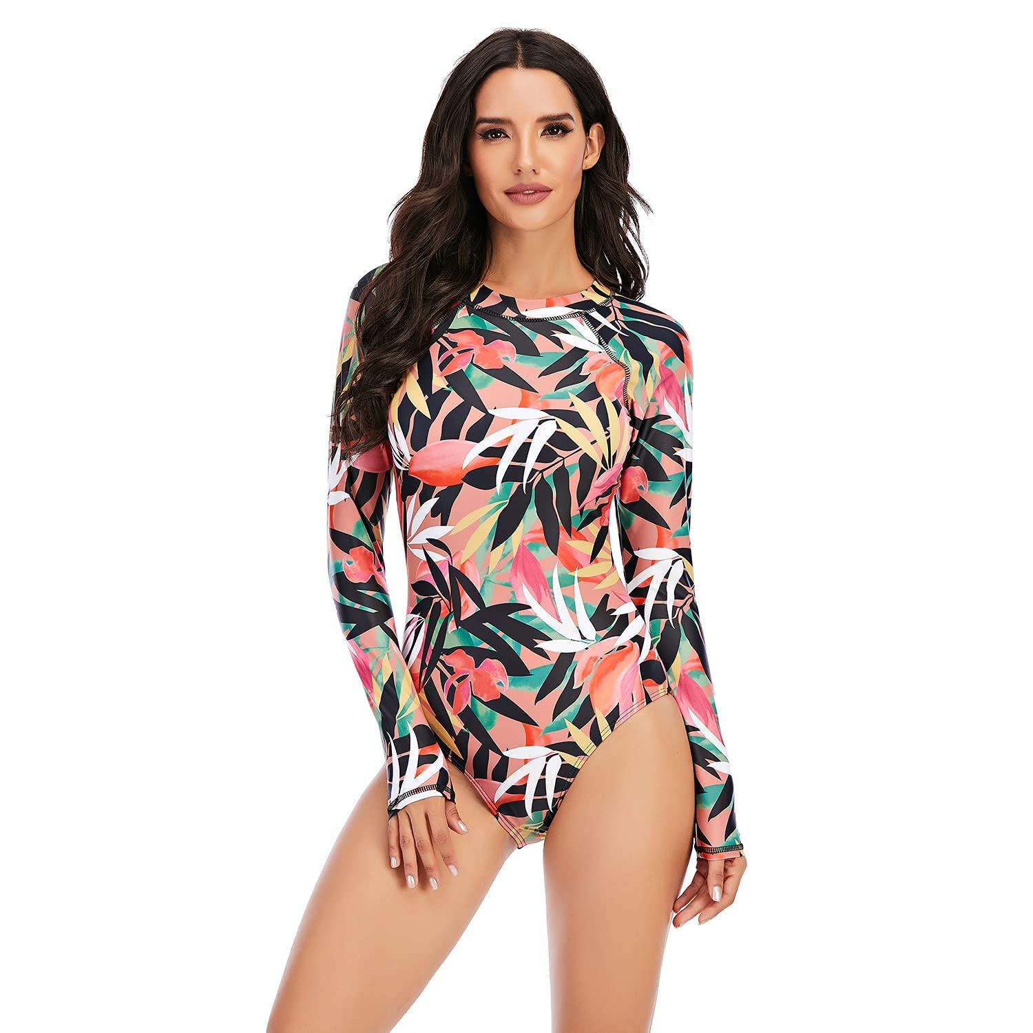 Ropa de Surf con Cremallera para Mujer Traje de Baño de Manga Larga Protectores contra Erupciones Recreativas de Una Pieza Traje de Baño — view 17