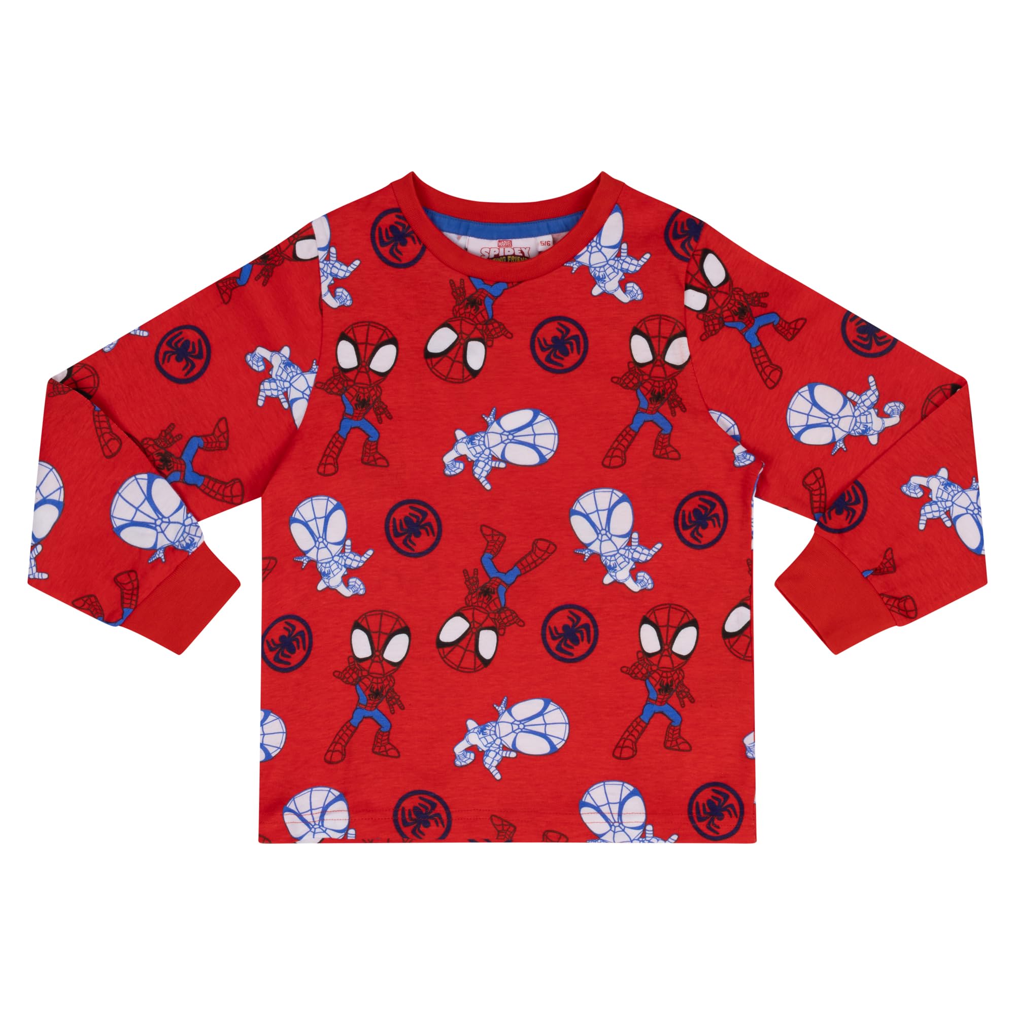 Marvel Press Spiderman Spidey e i Suoi Fantastici Amici, Confezione da 2, Cotone Pigiama a Maniche Lunghe, Red/Blue, Rosso