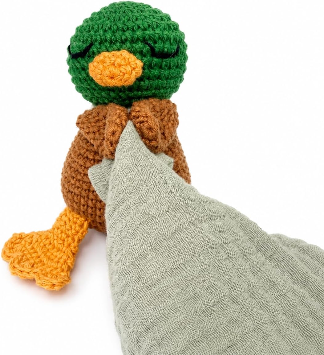 Mallard Duck Lovey for Baby, Soft Muslin Security Blanket, Baby Comfort Blanket, for Boys Girls