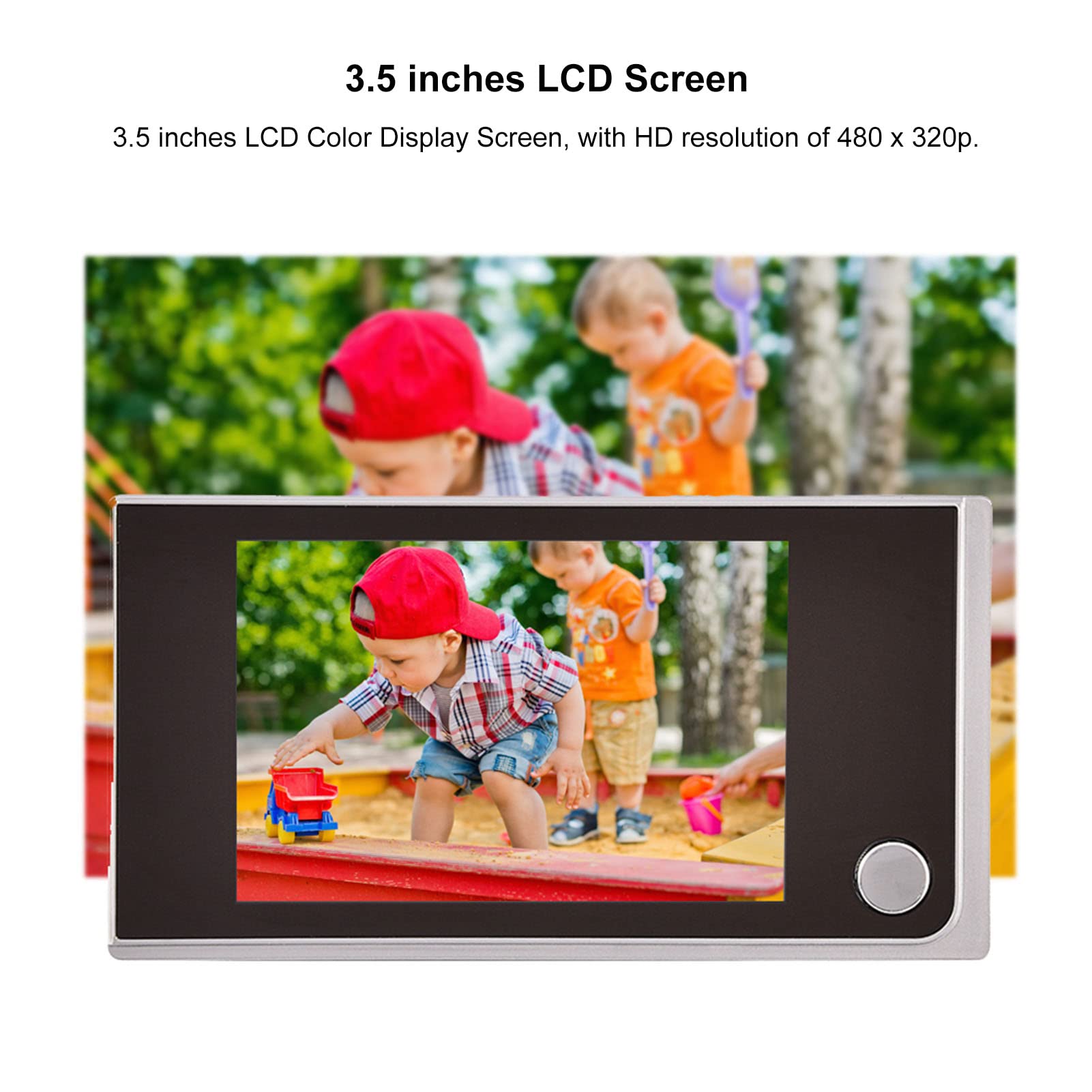 Cyfrowy Wizjer Mini HD, Kolorowy Dzwonek do Drzwi o Przekątnej 3,5 Cala i Szerokim Kącie Widzenia 120 Stopni, do Wewnętrznej, Zewnętrznej Kamery Bezpieczeństwa
