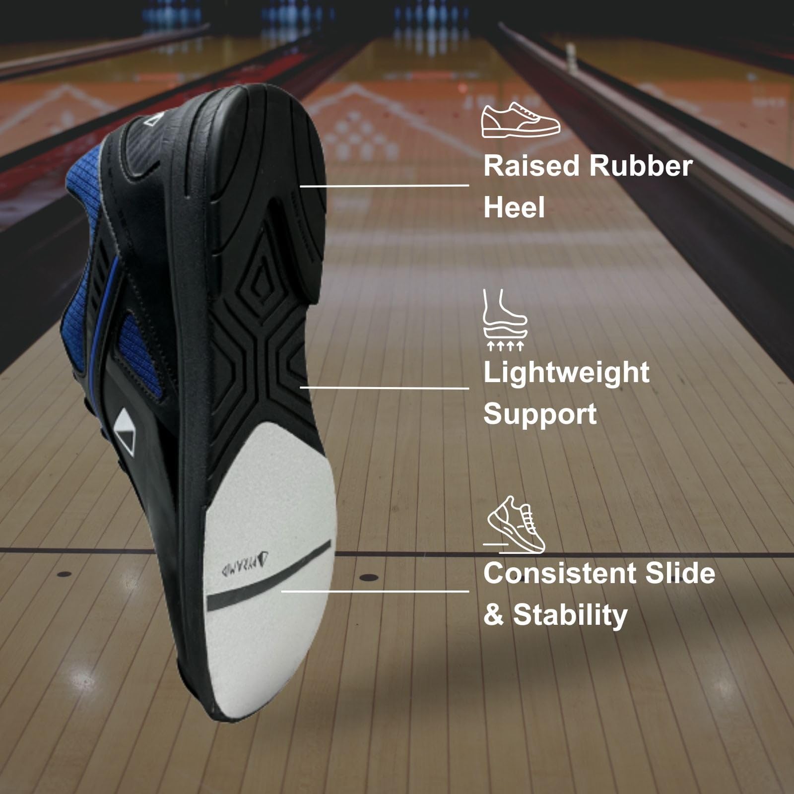 Pyramid Scarpe da bowling da uomo Ra Pro nero/blu reale per destrorsi