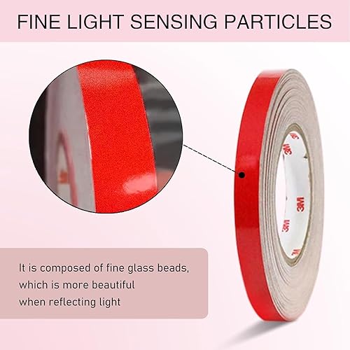 Miniatura 4 de 1 calcomanía de tiras adhesivas para llantas de carrocería de automóvil 3M con adhesivo, 16.4 pies x 0.3 pulgadas, reflectantes, impermeables, de