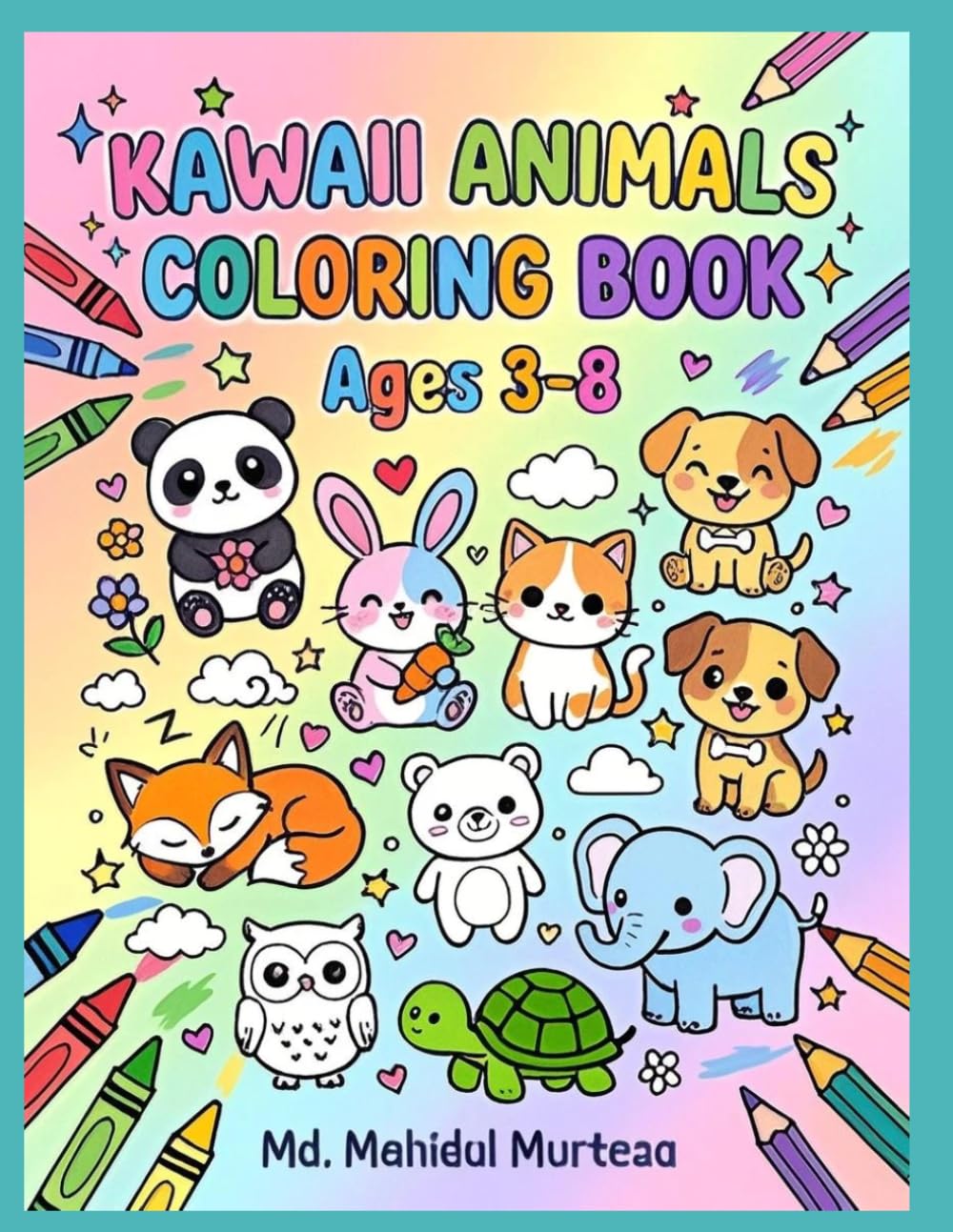 Kawaii Baby Jungle Animals Coloring Book for Toddlers Ages 3–6 | Easy & Bold Cute Animal Pages