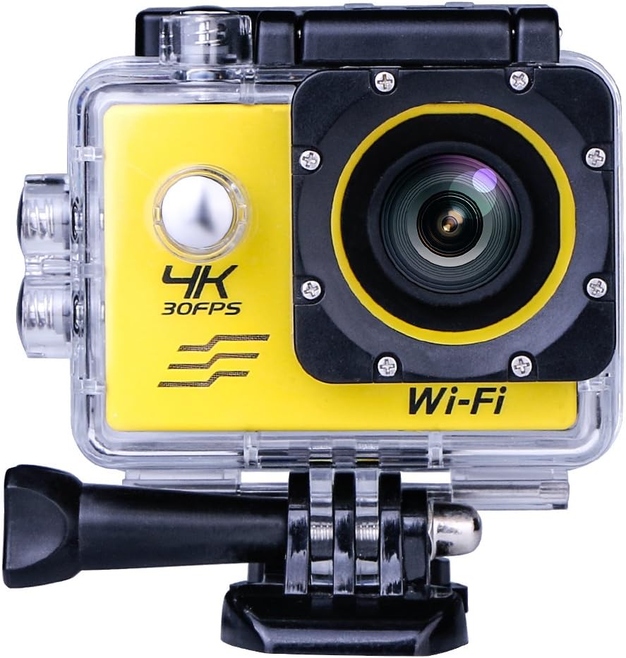 Sports Camera Video 4K WiFi Action Cam Underwater DV Camcorder HD 1080P 16MP 170 Degree Wide-Angle Yellow