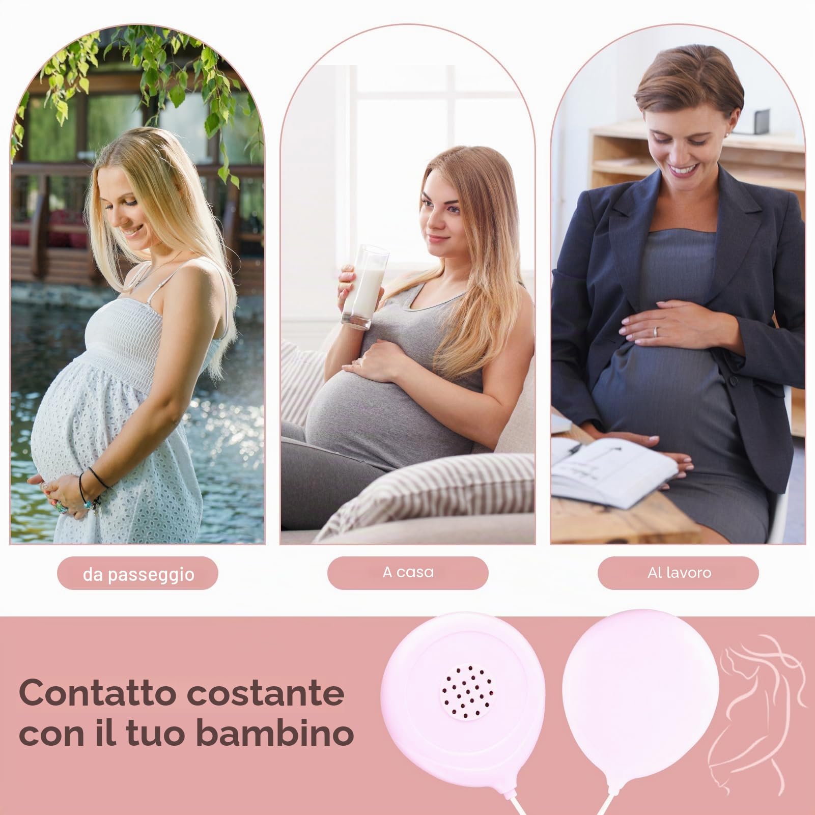Cuffie per Gravidanza Pancia Bambini, Altoparlanti del Ventre Prenatale Professionale Cuffie per Pancione Leggero Lettore Musicale in Gravidanza Voci al Tuo Bambino nel Grembo Materno Auricolari per