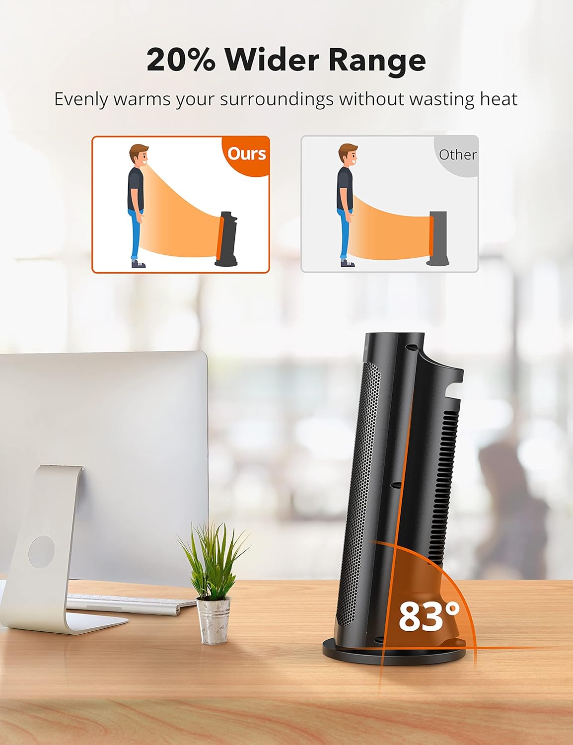 review Space Heater for Indoor Use, 1500W Electric Heater, Portable Ceramic 18inch