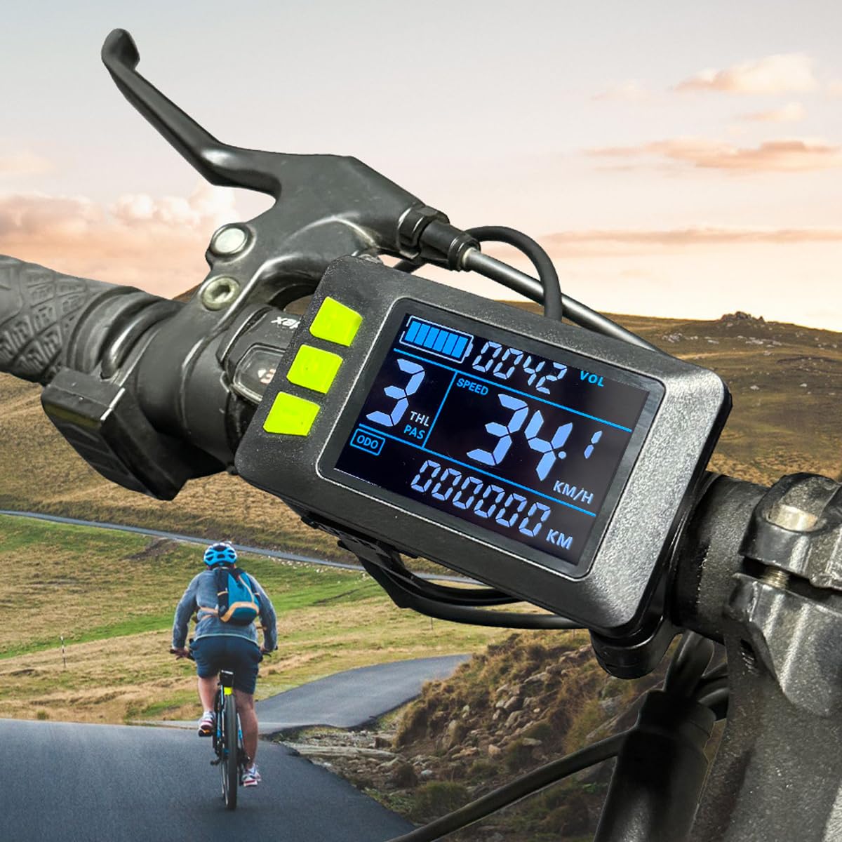 Ausi Display LCD, 24 V 36 V 48 V, cruscotto contachilometri per bici elettrica a 6 pin per scooter elettrico, E-bike (SM)