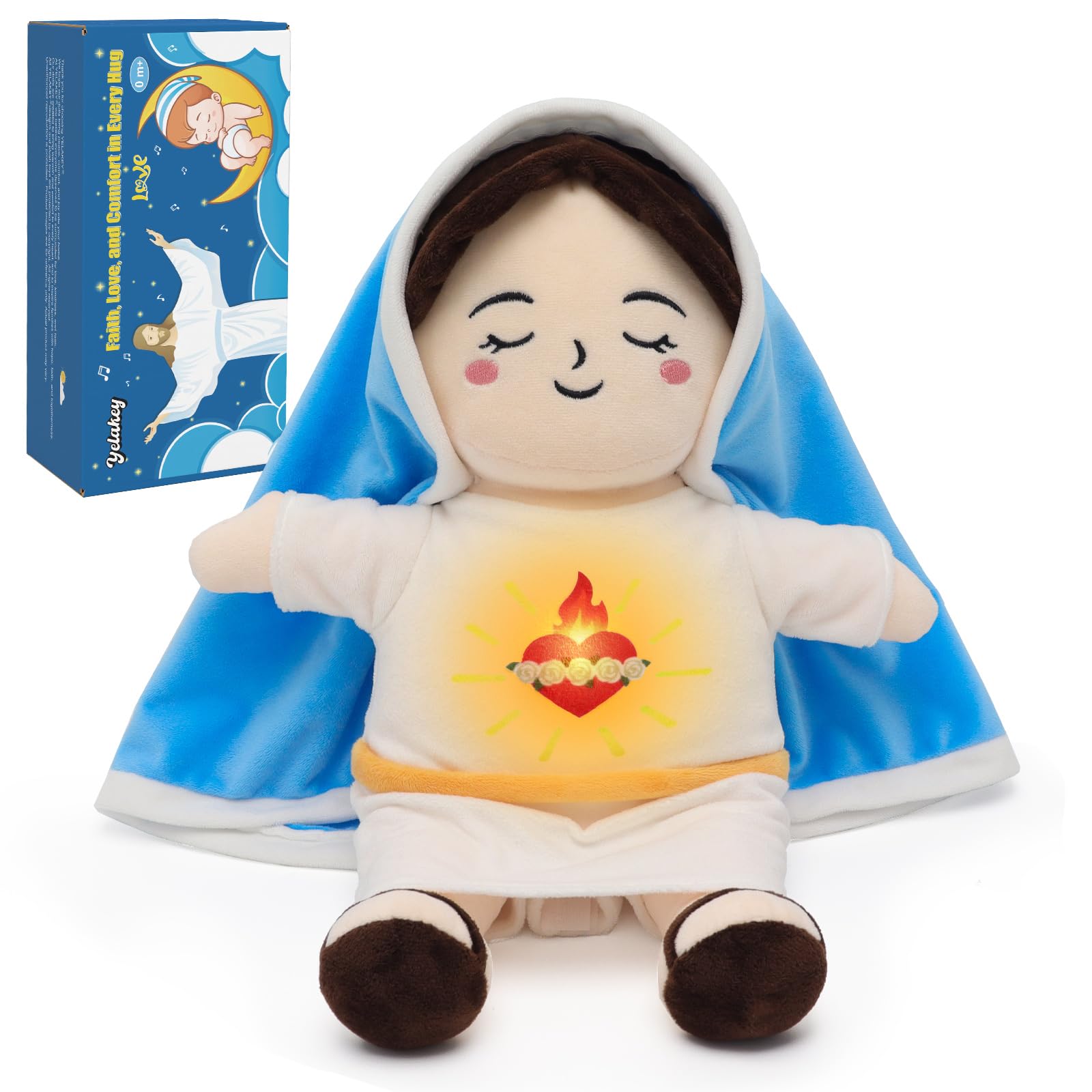 Amazon.com: Yelakey Breathing Plush Virgin Mary Doll 15
