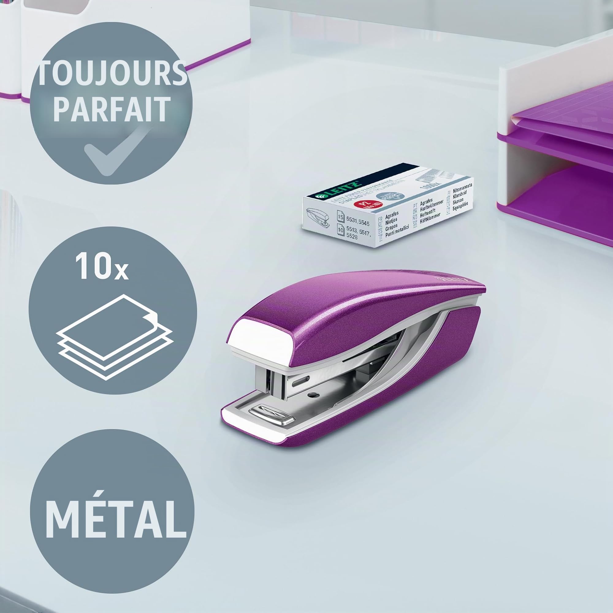 Leitz Wow 55281062 Agrafeuse manuelle Violet Métallisé