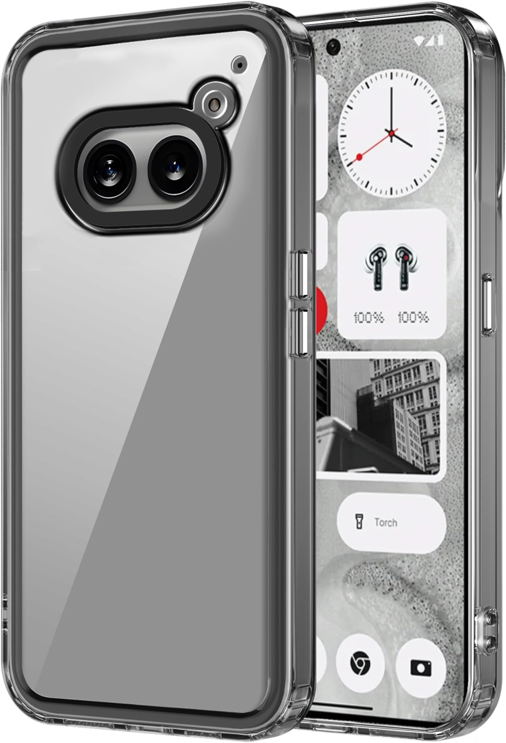 - amazon basics Back Case Cover for Nothing Phone 2A 5G (Polycarbonate, Thermoplastic Polyurethane Translucent Black)