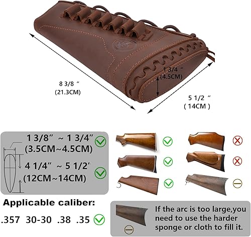 Miniatura 8 de Funda de cuero para rifle con eslinga de pistola de fósforo, soporte de carcasa de almohadilla de retroceso de escopeta de lona con correa de caza
