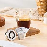 Vista 6 de 2 cápsulas de café reutilizables de acero inoxidable compatibles con L'OR Barista LM8012/60, cápsulas de café recargables de metal L'or Espresso