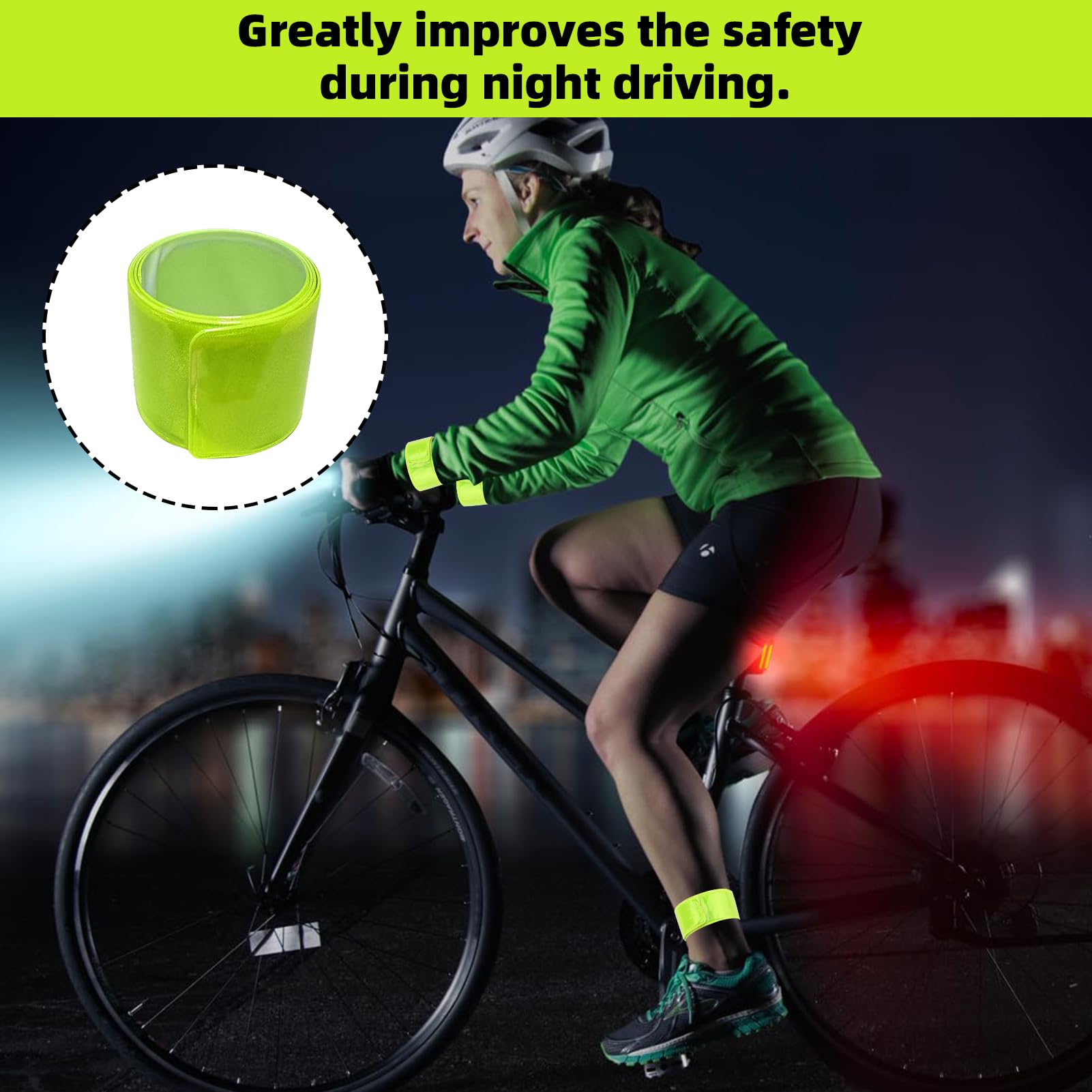 KOZOY Reflektorband Set - 8 Stück Grüne Sicherheitsarmbänder