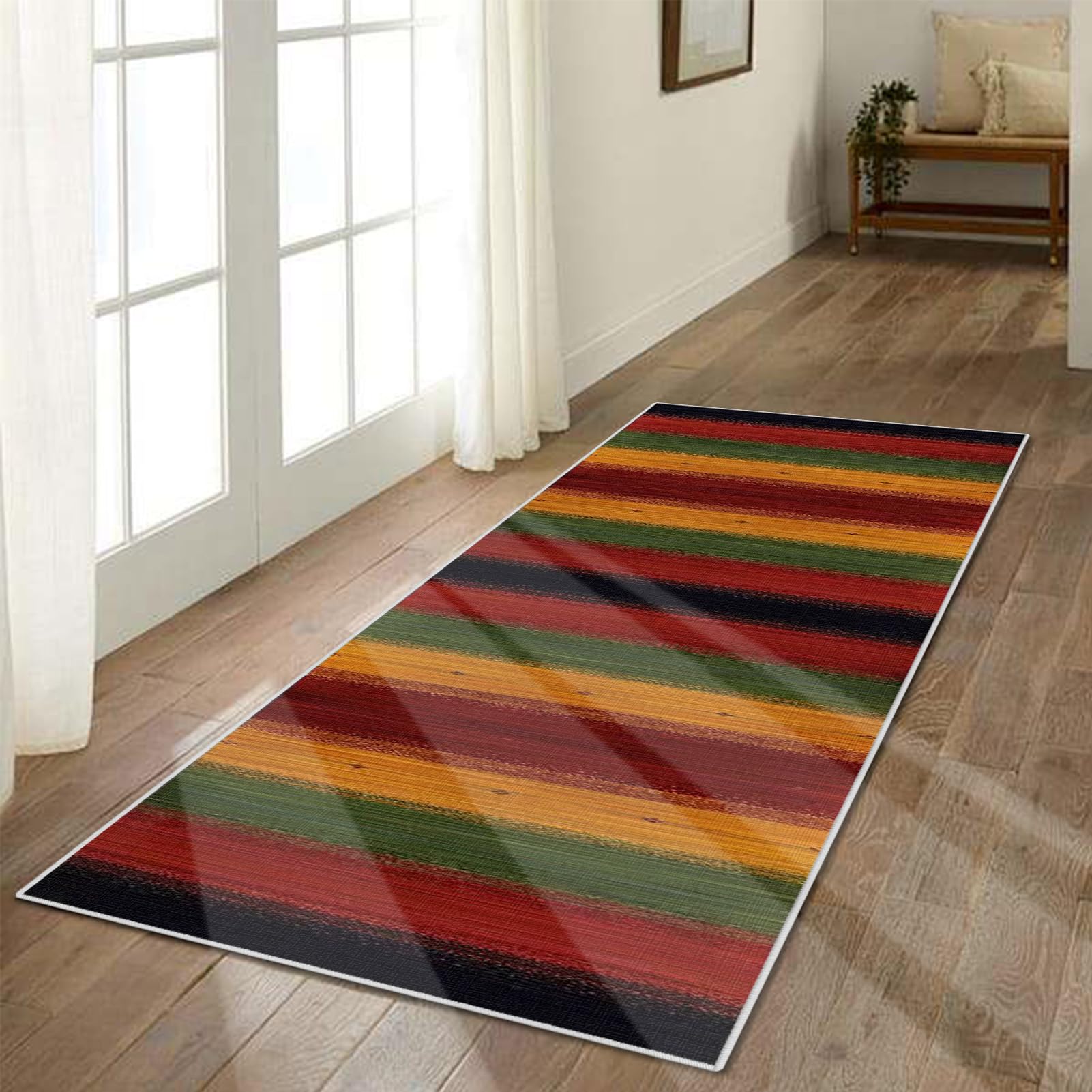 Teppich Läufer Flur Lang Küchenläufer 120 x 450 cm Teppichläufer für Küche Wohnraum Bettvorleger Schlafzimmer Küchenteppich Waschbar rutschfest Schmutzfangmatte Flurteppich auf Maß Meterware