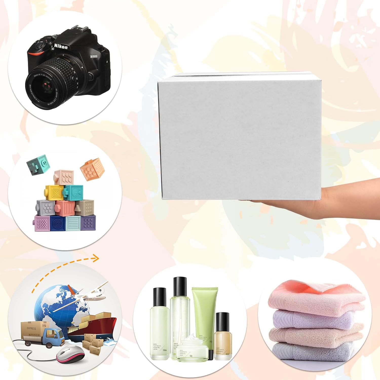 PETAFLOP 25 Pack White 8x8x6 Shipping Boxes, Small Cardboard Corrugated Box for Business, Mailing, Mailer, DIY