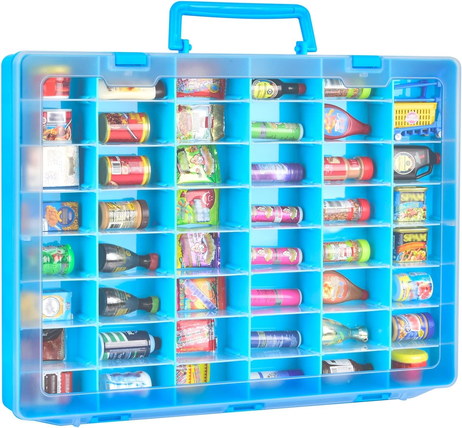 FULLCASE Case Compatible with 5 Surprise for Mini Brands Toys Series 1-4 Mystery Capsule Storage, for Mini Mart Collection Organizer for Collectibles(Case Only) (Blue)