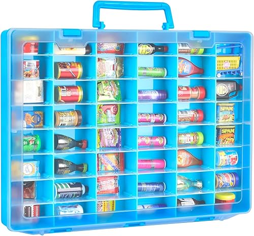 FULLCASE Funda compatible con 5 Surprise for Mini Brands Toys Series 1-4, almacenamiento de cápsulas misteriosas, para colección Mini Mart Azul