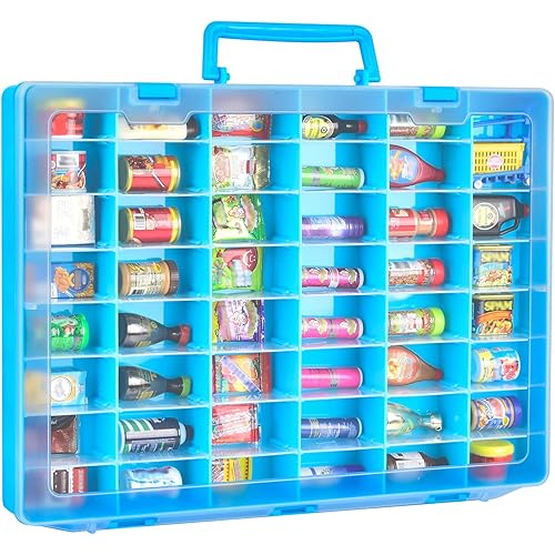 FULLCASE Case Compatible with 5 Surprise for Mini Brands Toys Series 1-4 Mystery Capsule Storage, for Mini Mart Collection Organizer for Collectibles(Case Only) (Blue)