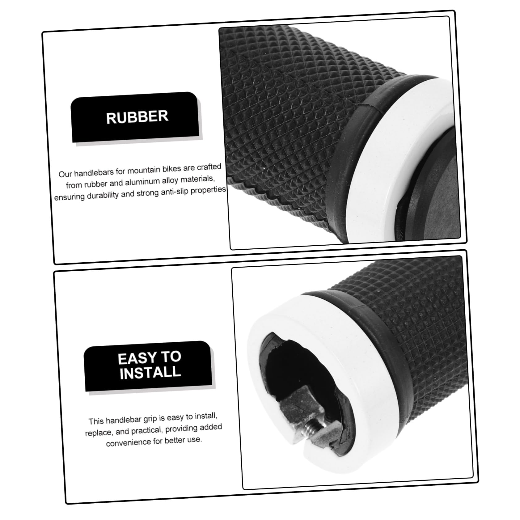 ibasenice Poignées De Guidon Vélo Antidérapantes Caoutchouc pour Vélos De Montagne Installation Facile Ergonomiques Et Durables Protection Optimale La Fatigue