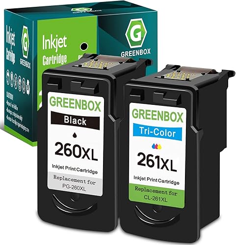 GREENBOX Cartucho de tinta remanufacturado PG-260XL CL-261XL de repuesto para cartuchos de tinta Canon 260 261 260XL 261XL, para PIXMA TS5320 TS6420