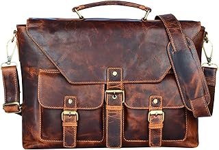 STILORD 'Janus' Cartella vintage in pelle Borsa da lavoro 24 ore a tracolla Borsa porta PC da 13,3 pollici in cuoio